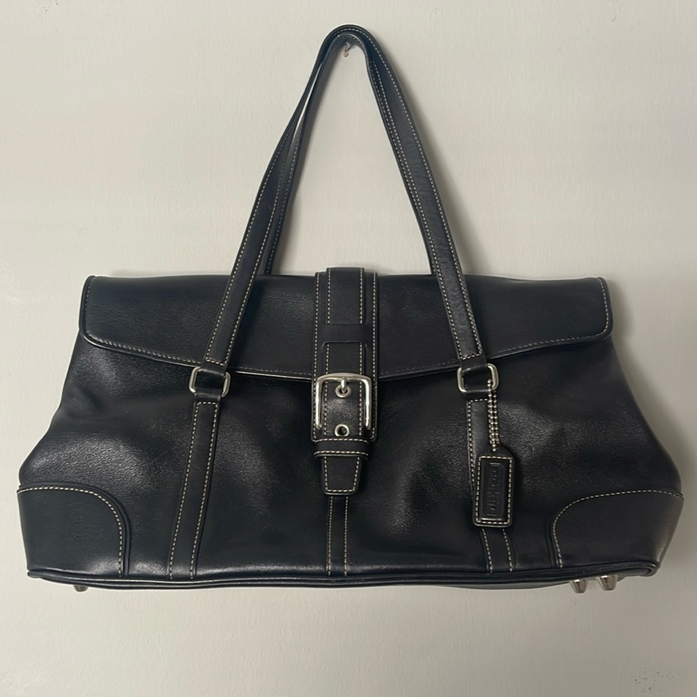 COACH black Leather shoulder bag